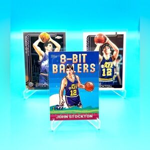 🔥John Stockton Lot! 🔥8-Bit Ballers Topps Chrome & Topps Flagship Insert! 🤩